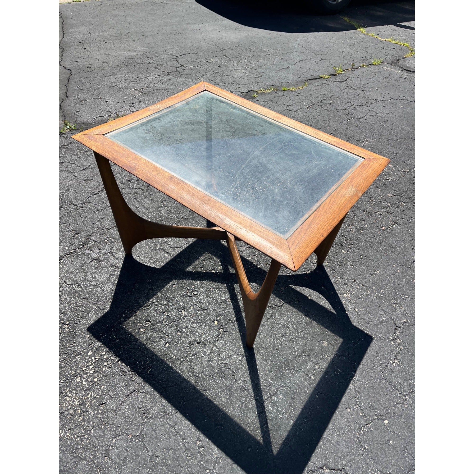 Vintage 1960s Lane "Silhouette" Walnut End Side Tables - Pair - Adrian Pearsall