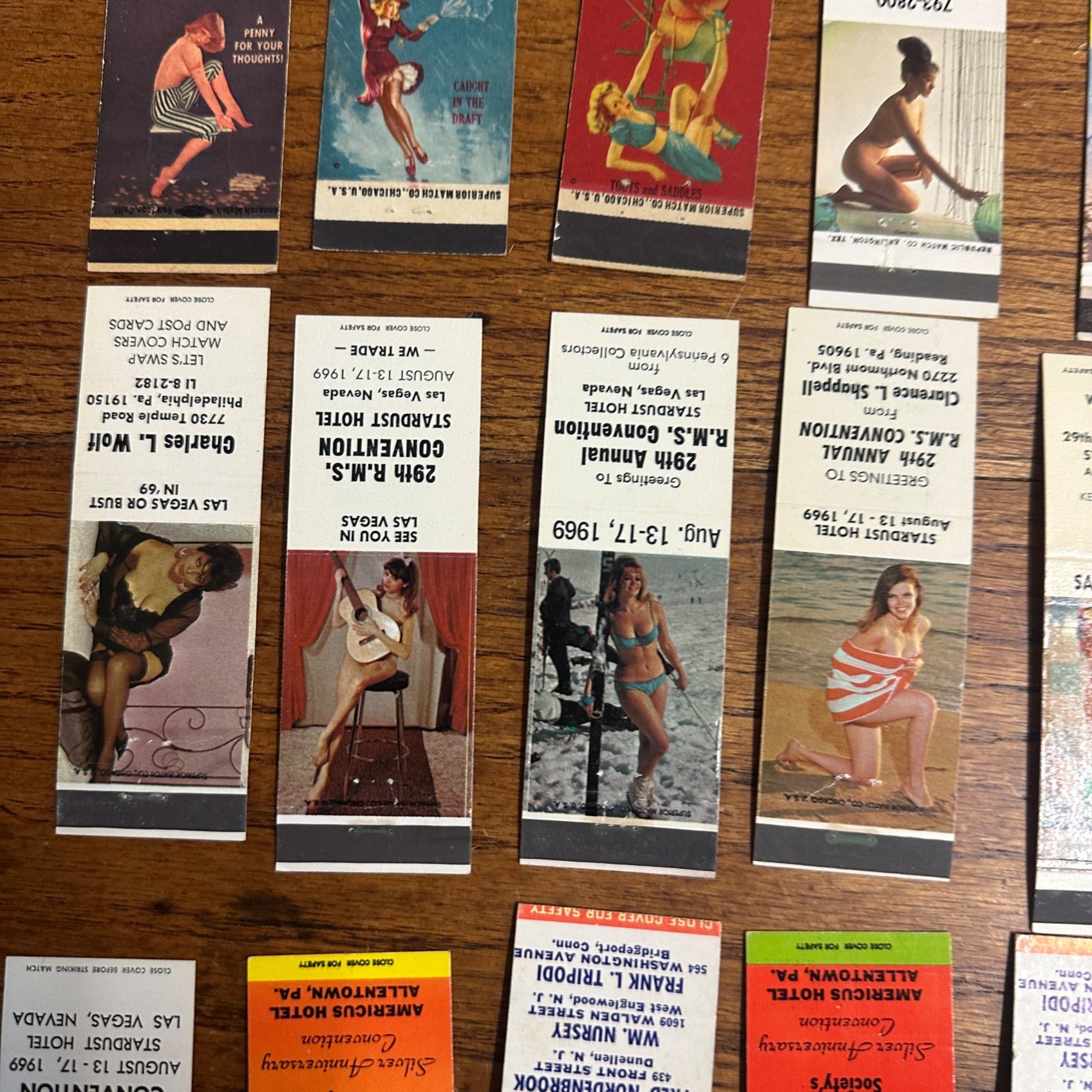 Huge Lot of 40 Vintage Advertising Matchbooks Pinup Girl Models Artwork Collectors