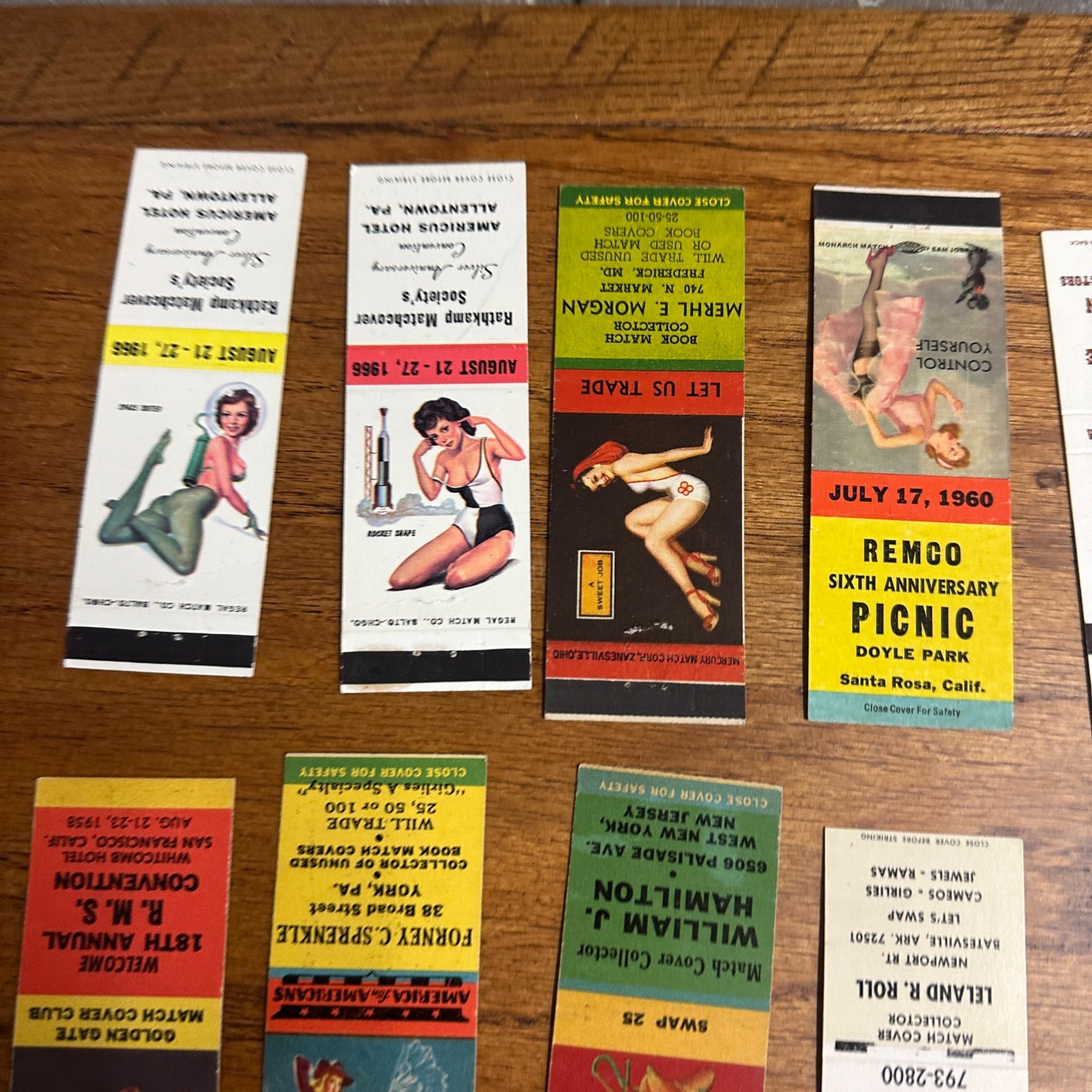 Huge Lot of 40 Vintage Advertising Matchbooks Pinup Girl Models Artwork Collectors