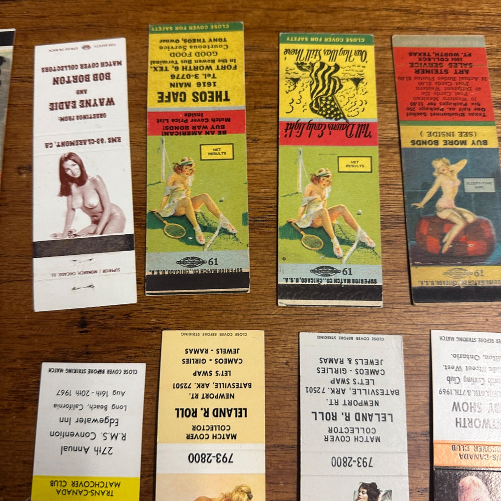 Huge Lot of 40 Vintage Advertising Matchbooks Pinup Girl Models Artwork Collectors