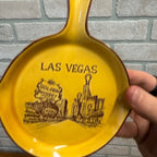 Vintage Las Vegas Neveda Casino Souvenir Ceramic Spoon Rest Skillet Fry Pan Ashtray
