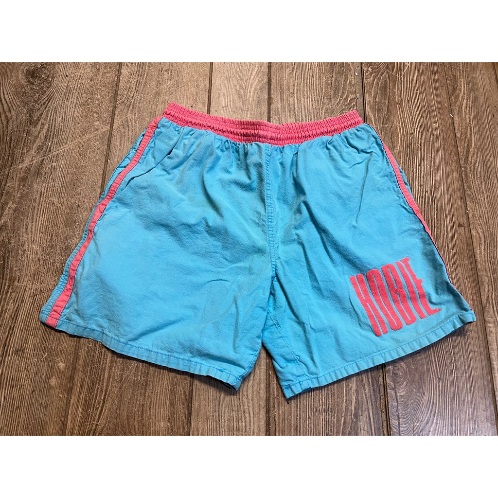 Vintage Hobie Blue & Pink Surf Swim Shorts 80s 90s Retro Men's Medium  - As-Is