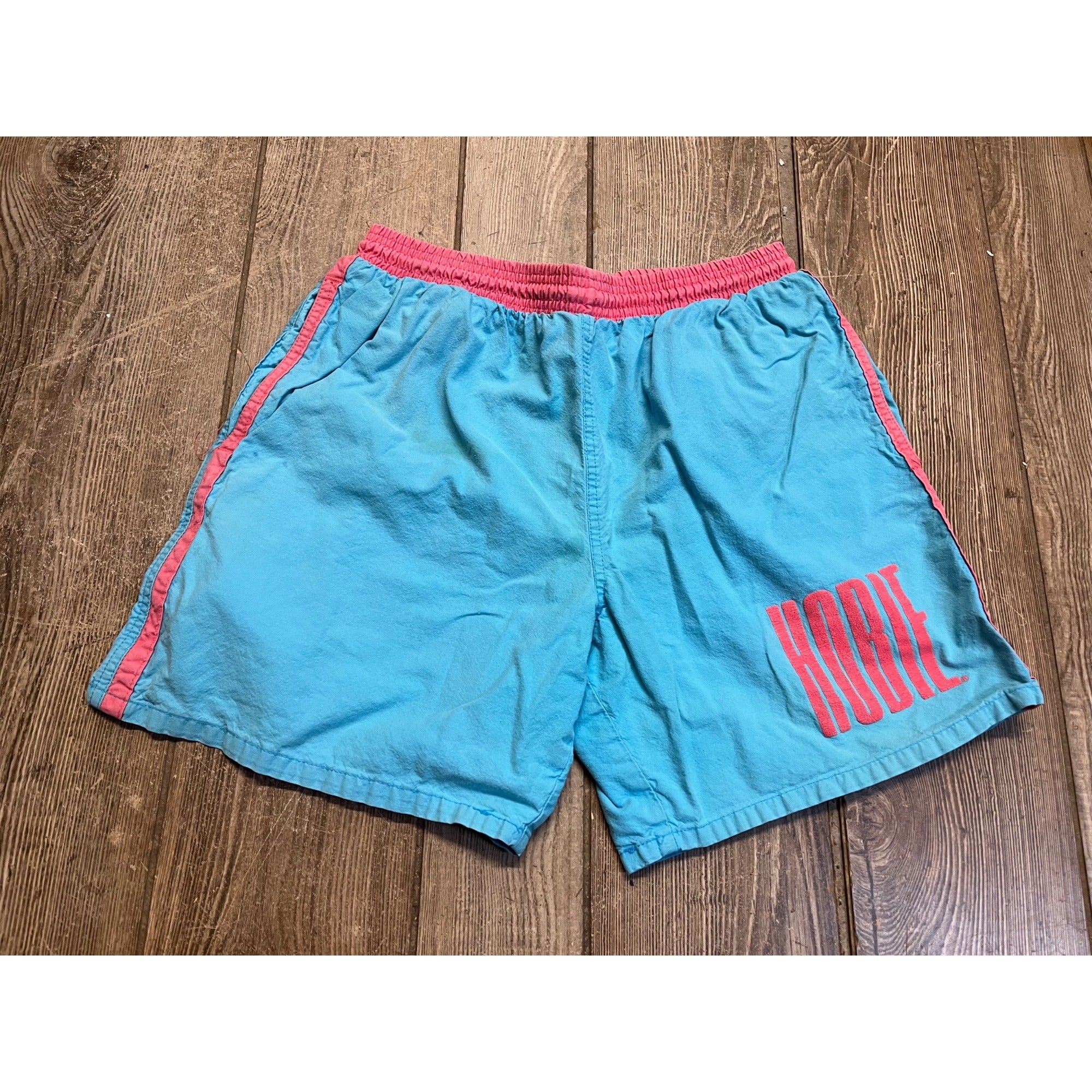 Vintage Hobie Blue & Pink Surf Swim Shorts 80s 90s Retro Men's Medium  - As-Is