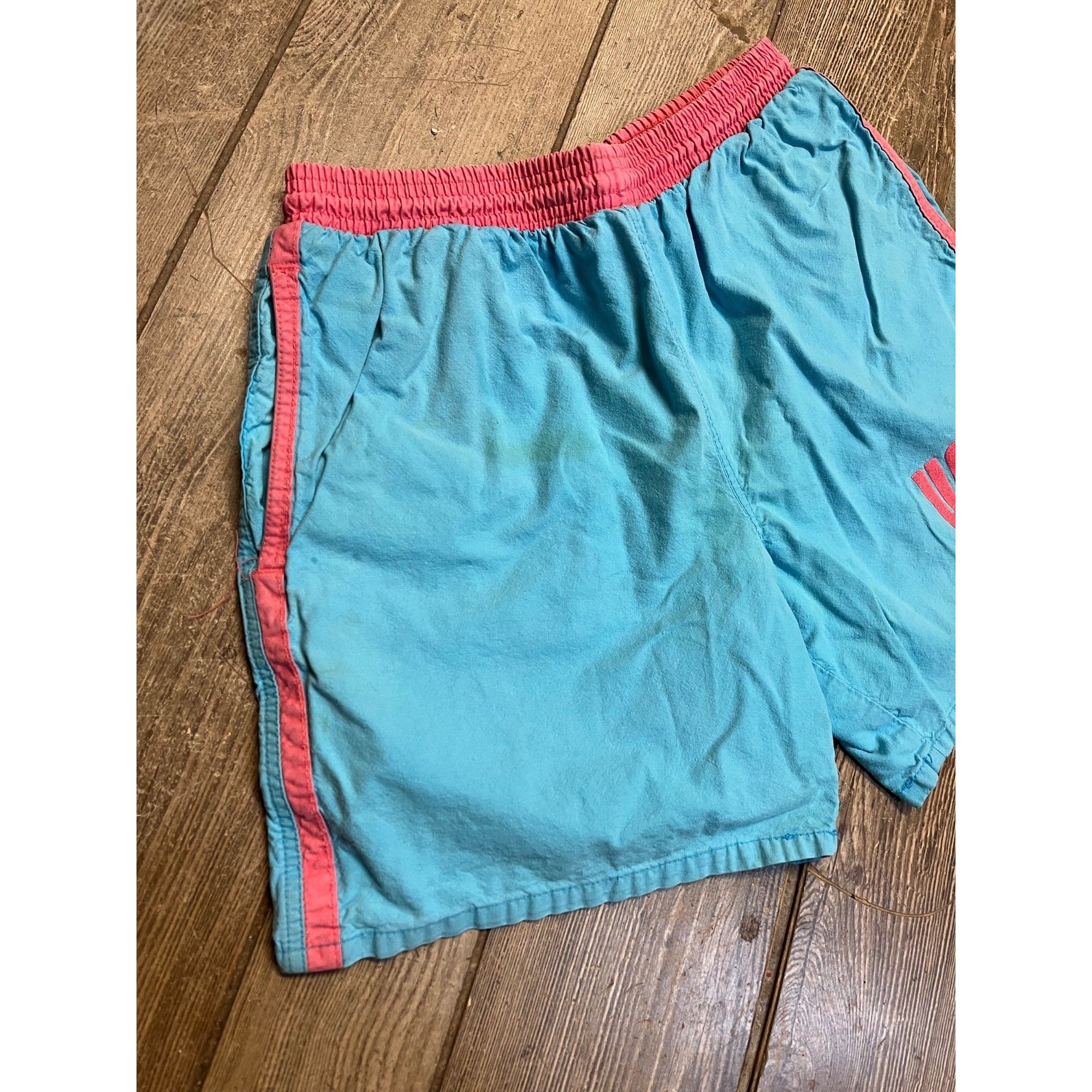 Vintage Hobie Blue & Pink Surf Swim Shorts 80s 90s Retro Men's Medium  - As-Is