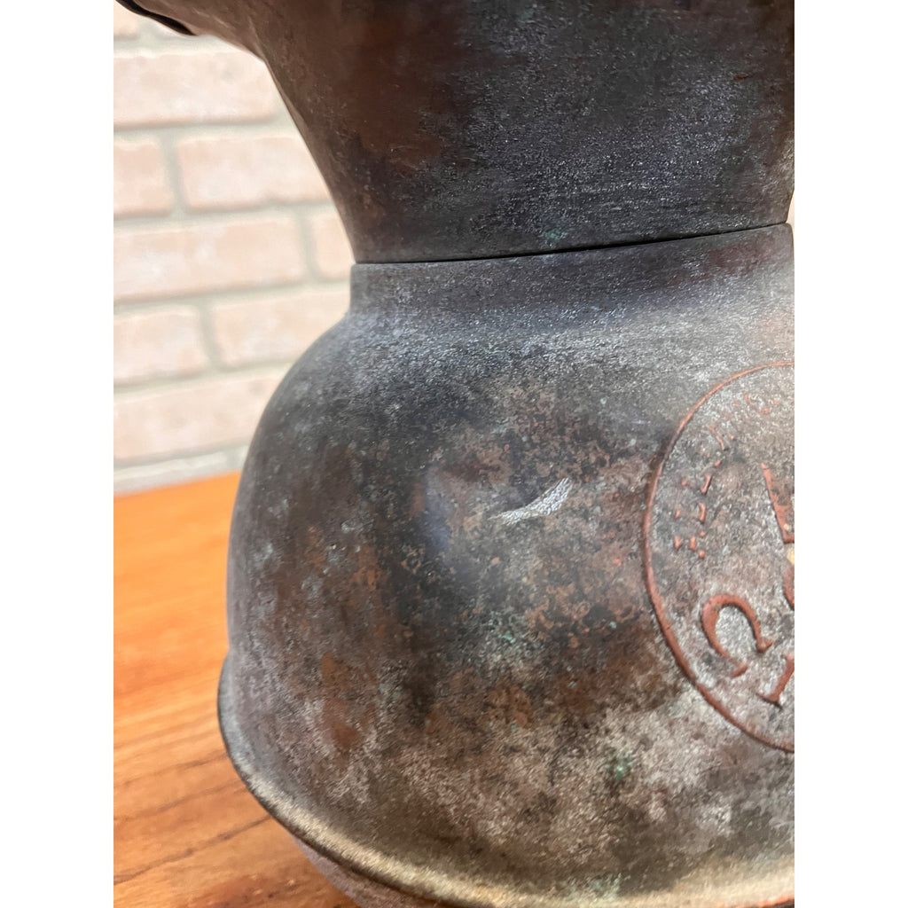 Vintage All Famous Havana 5 Cent Cigars Embossed Spittoon Oxidized Copper Primitive Tobacco Advertising