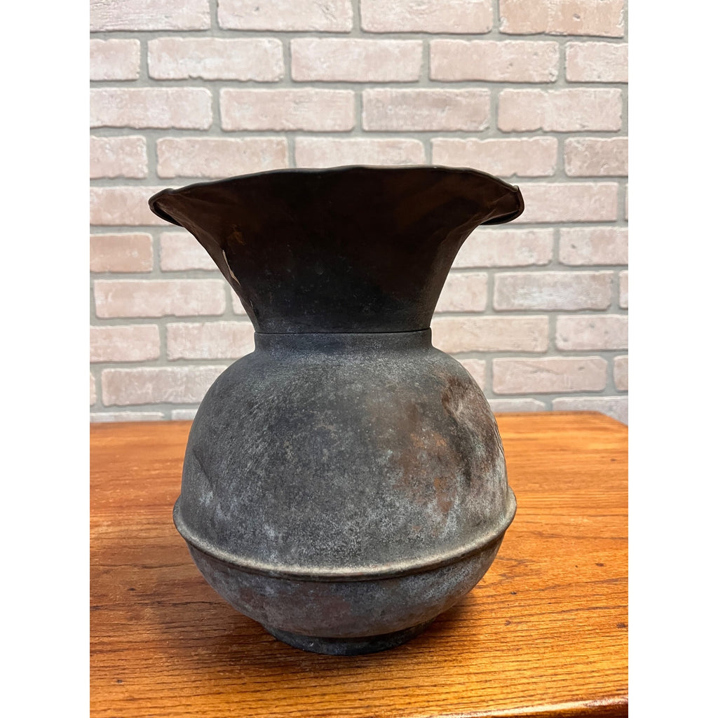 Vintage All Famous Havana 5 Cent Cigars Embossed Spittoon Oxidized Copper Primitive Tobacco Advertising