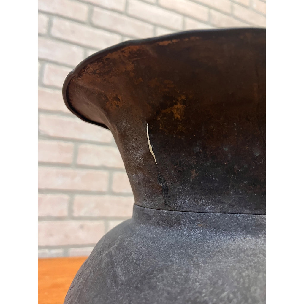 Vintage All Famous Havana 5 Cent Cigars Embossed Spittoon Oxidized Copper Primitive Tobacco Advertising