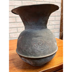 Vintage All Famous Havana 5 Cent Cigars Embossed Spittoon Oxidized Copper Primitive Tobacco Advertising