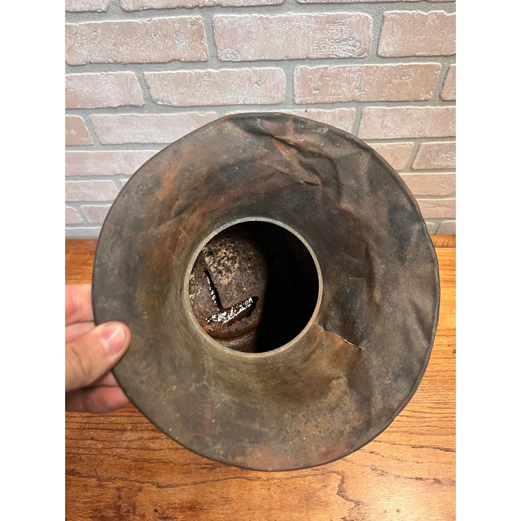 Vintage All Famous Havana 5 Cent Cigars Embossed Spittoon Oxidized Copper Primitive Tobacco Advertising