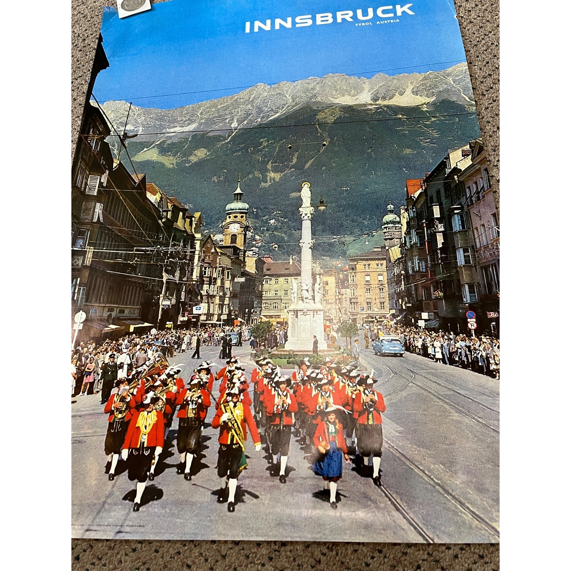Vintage 1976 Innsbruck Tyrol Austria Travel Poster Europe Olympics Winter Games