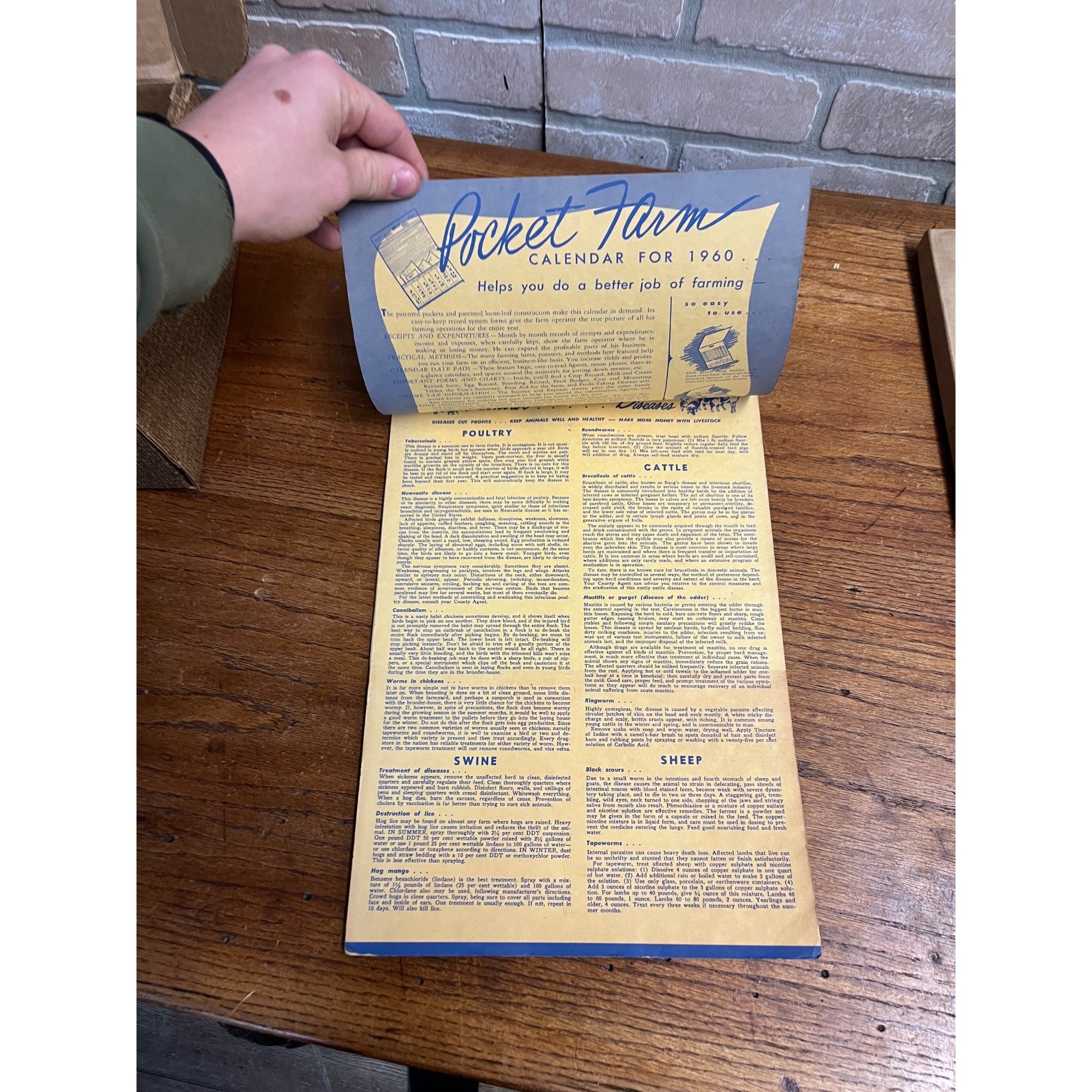 Vintage 1960 Baldwin Wisconsin Advertising Calendar Sign Grocery Co-Op