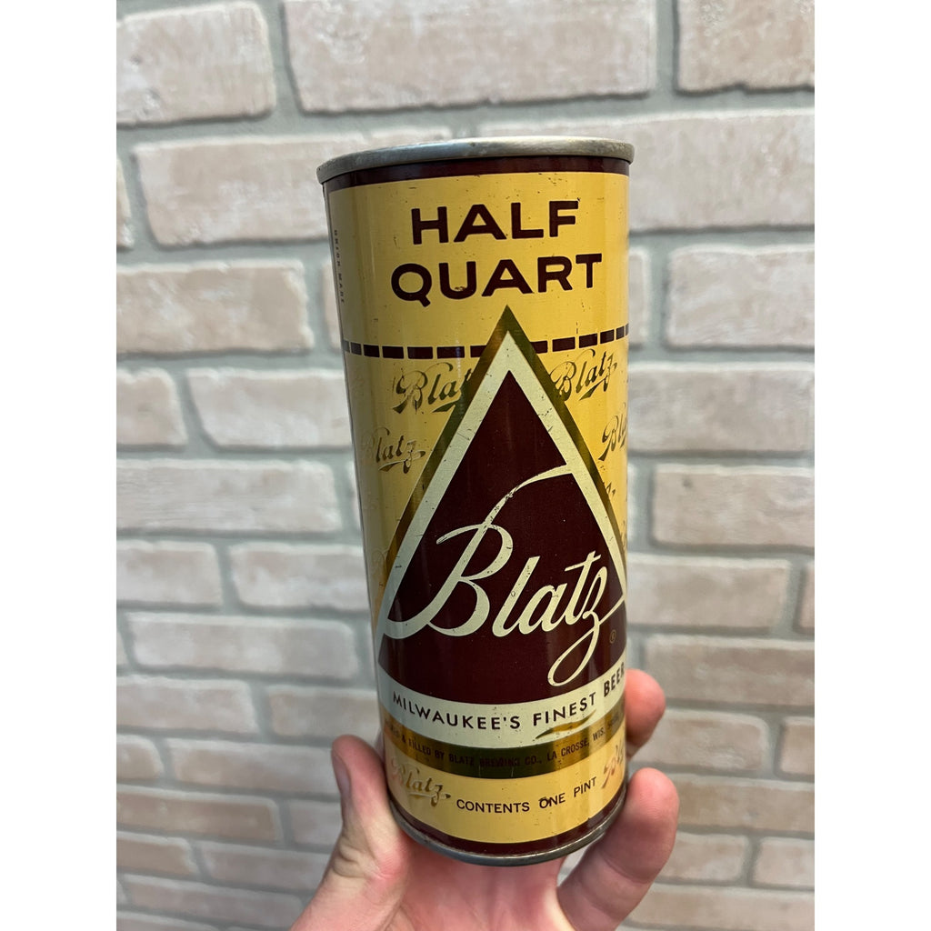 Vintage Blatz Beer Can 16oz Half Quart Straight Steel Flat Top Can La Crosse Wis