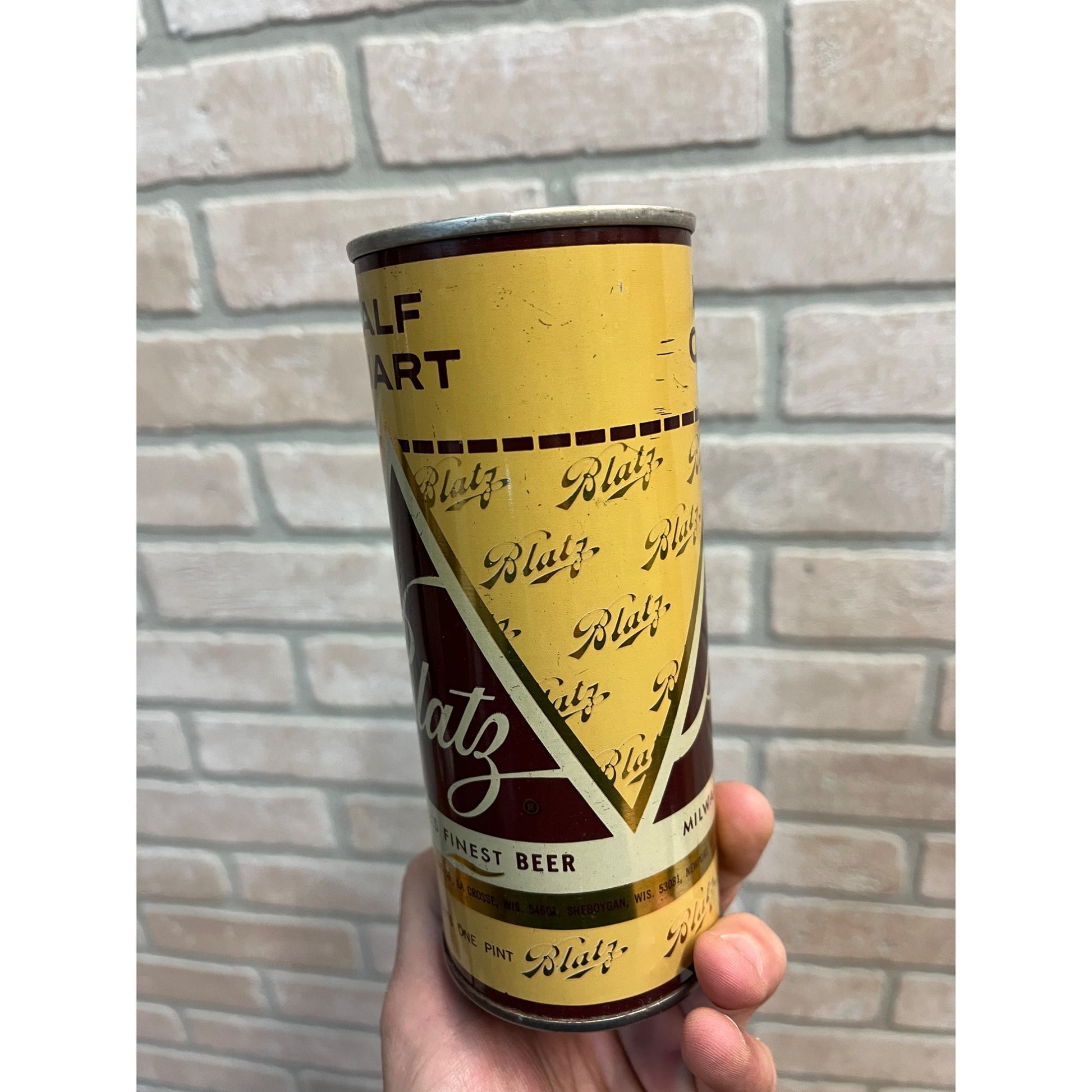 Vintage Blatz Beer Can 16oz Half Quart Straight Steel Flat Top Can La Crosse Wis