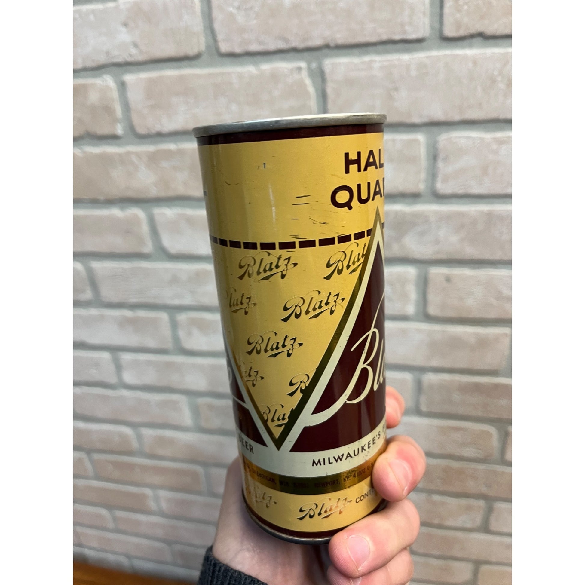 Vintage Blatz Beer Can 16oz Half Quart Straight Steel Flat Top Can La Crosse Wis