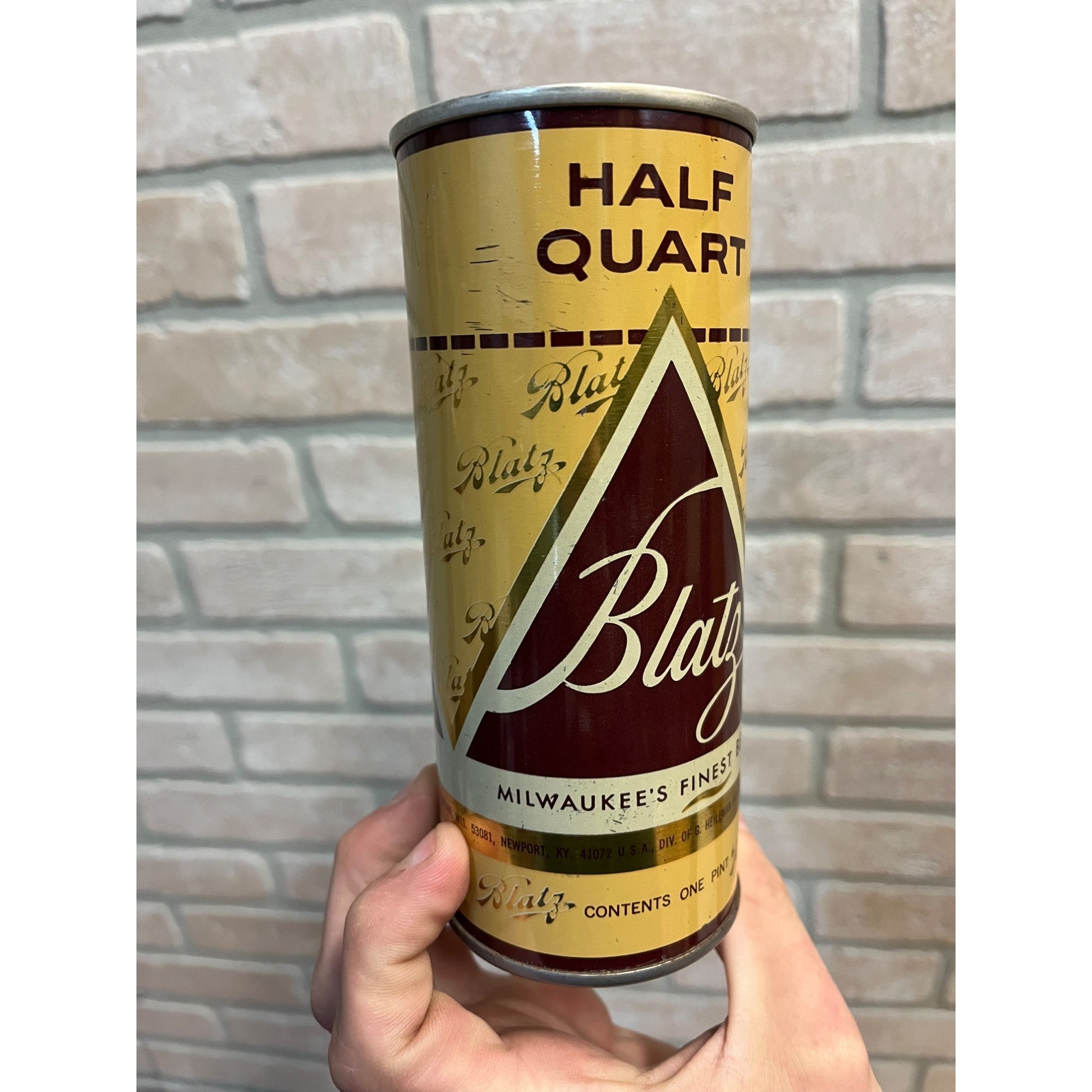 Vintage Blatz Beer Can 16oz Half Quart Straight Steel Flat Top Can La Crosse Wis