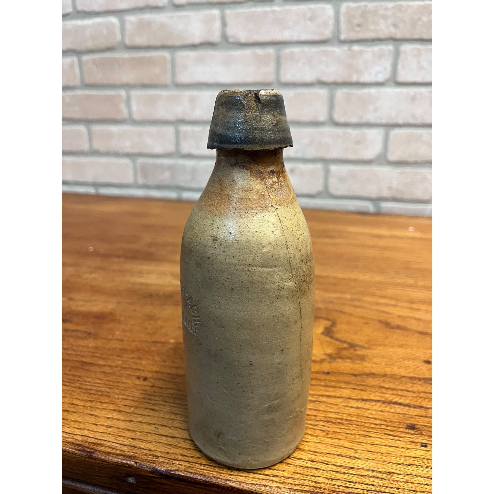 Antique 1800s Louis Werrbach Milwaukee Wis. Clay Stoneware Beer Bottle