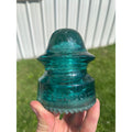 Antique Petticoat H.G. Co. Aqua Blue Green Glass Telephone Insulator Pat. 1893