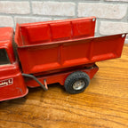 Vintage Red Buddy L GMC Pressed Steel Dump Truck Construction Toy