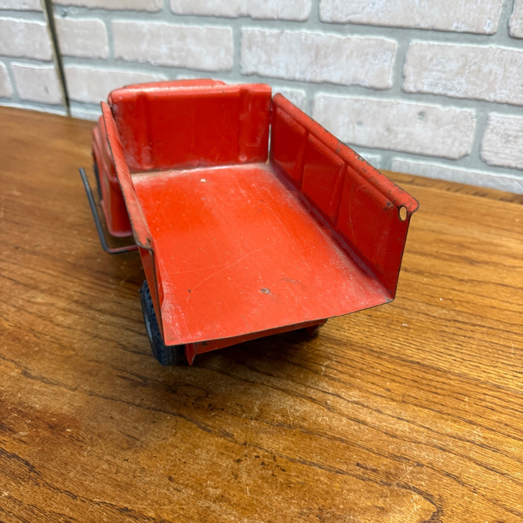 Vintage Red Buddy L GMC Pressed Steel Dump Truck Construction Toy