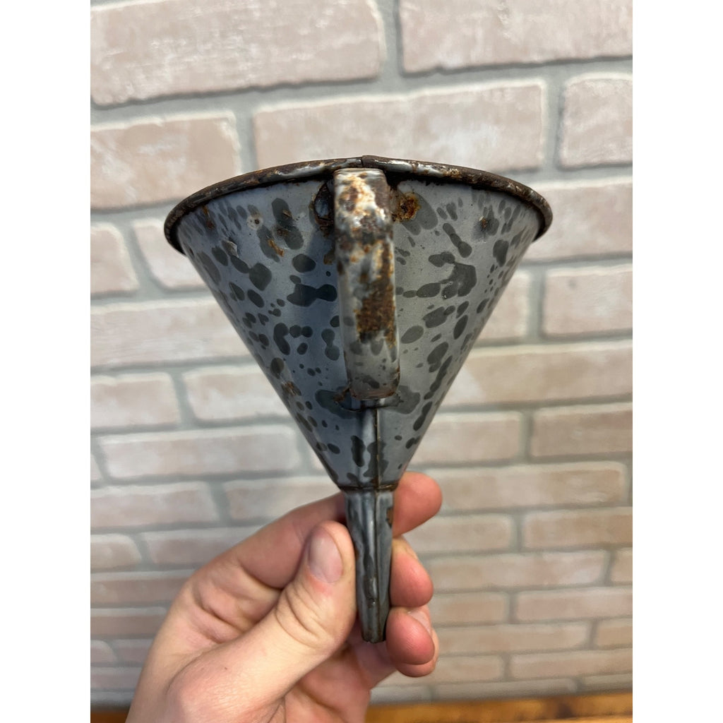 Antique Primitive Grey Graniteware Enamelware Funnel Canning Farmhouse Kitchen Decor
