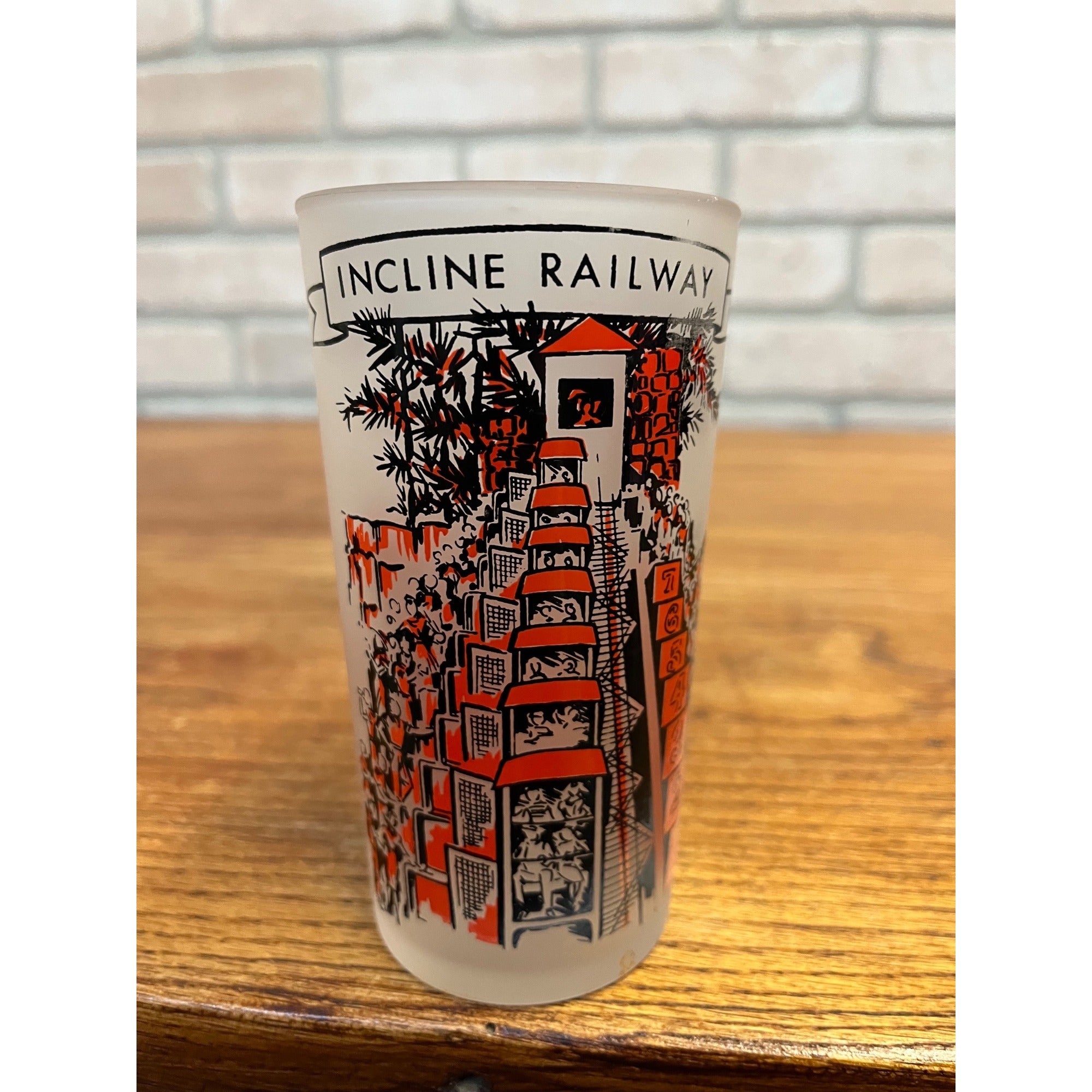 Vintage Frosted State Drinking Glass Colorado Royal Gorge Bridge and Incline Railway Souvenir