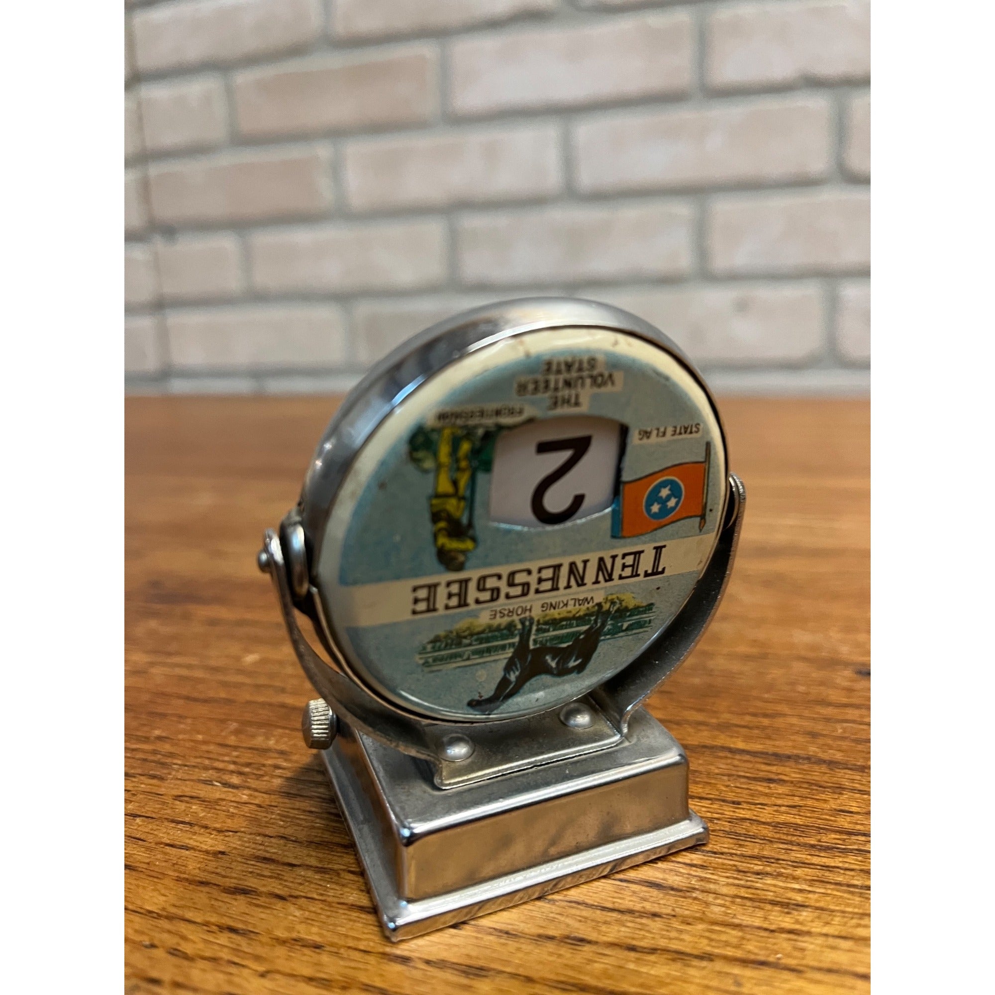 Vintage Perpetual Flip Mechanical Desktop Calendar Metal Tennessee