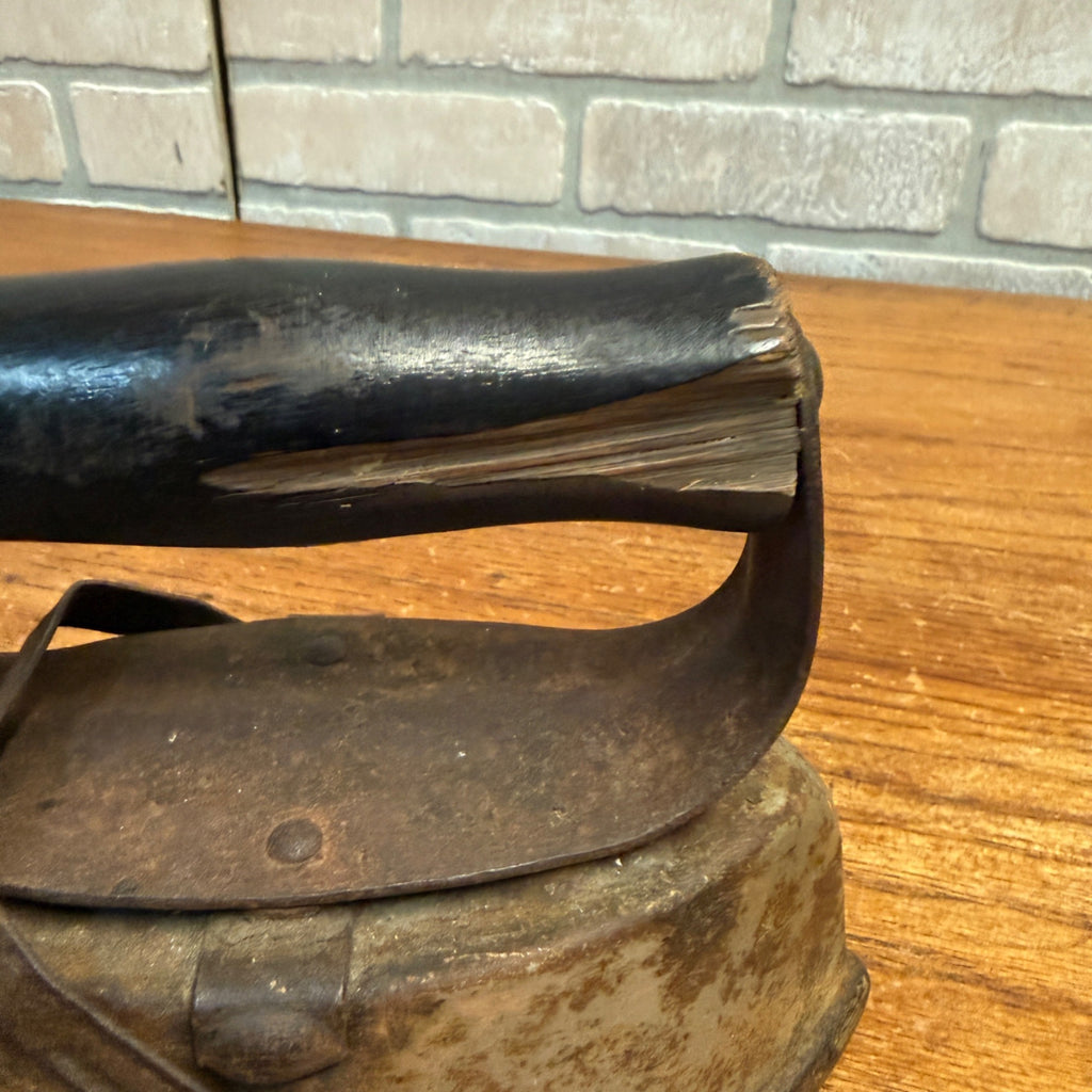 Antique 7" Cast Steel Primitive Sad Iron Laundry Room Decor