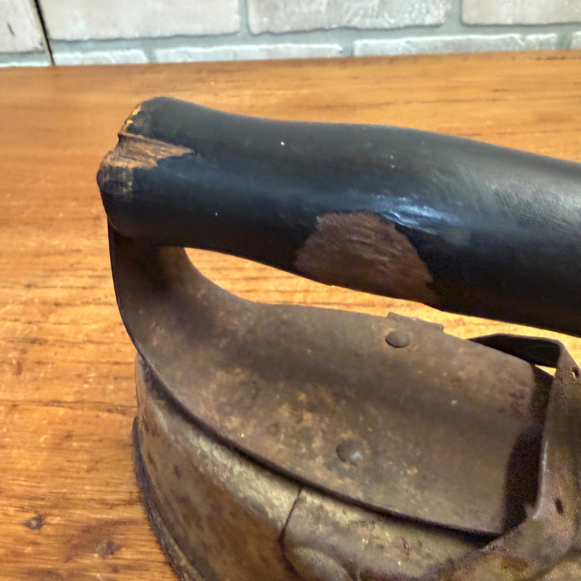 Antique 7" Cast Steel Primitive Sad Iron Laundry Room Decor