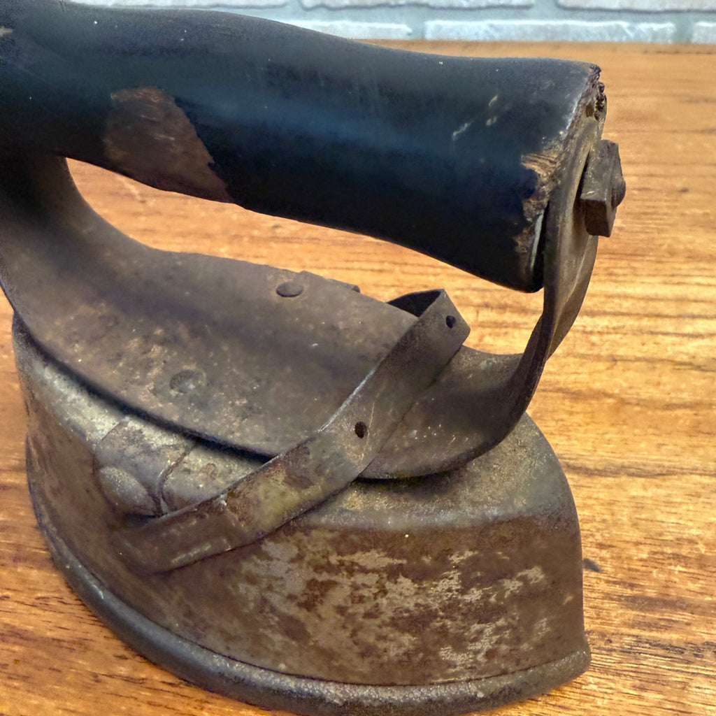 Antique 7" Cast Steel Primitive Sad Iron Laundry Room Decor