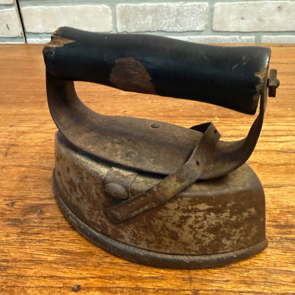 Antique 7" Cast Steel Primitive Sad Iron Laundry Room Decor