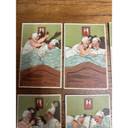 Vintage 1930s Couple in Bed Complete Postcards Set Series No. 30 S&M Funny Comedic