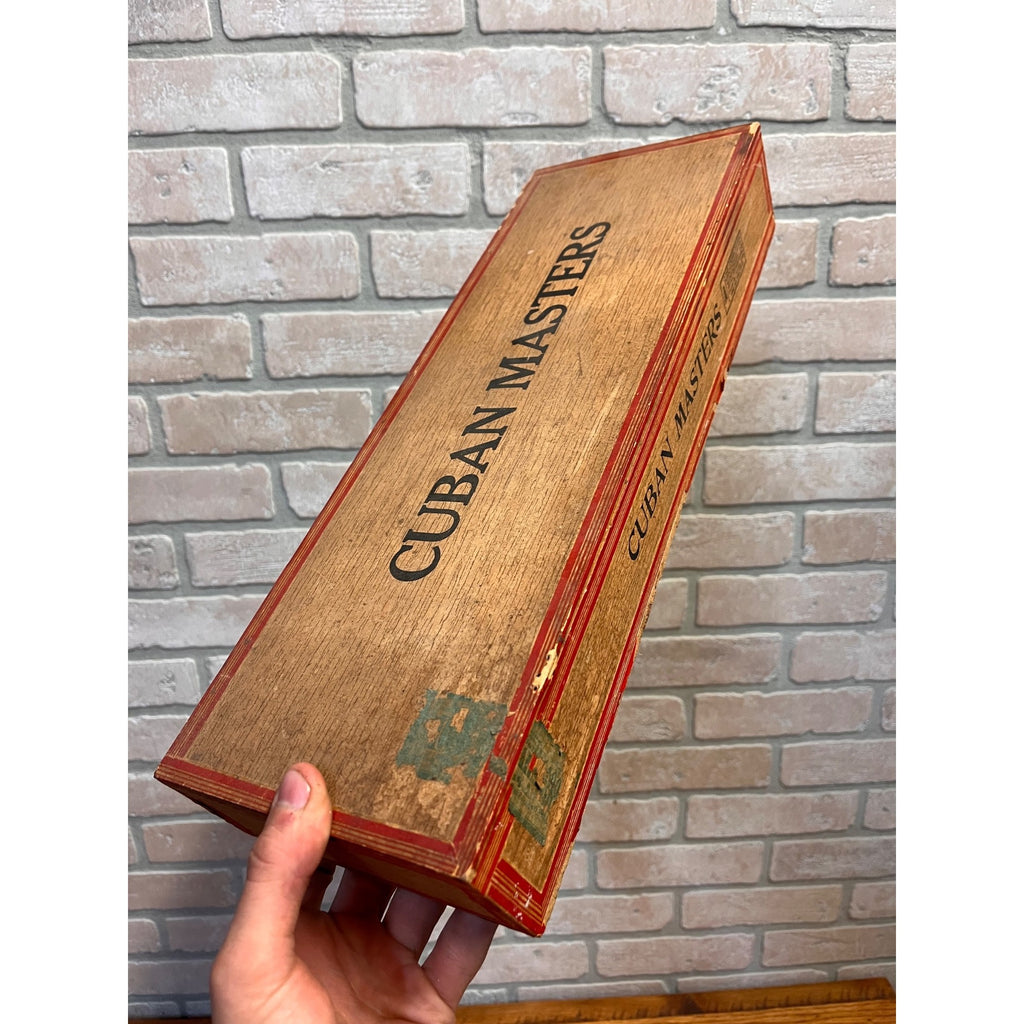 Vintage Wooden Badger Cuban Masters Cigar Box Display Long Box Ohio Factory 71