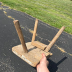 Antique Primitive 19th c. Milking Stool Farm Dairy Wooden AAFA Farmhouse 3-Leg 1800s Decor