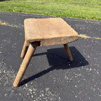 Antique Primitive 19th c. Milking Stool Farm Dairy Wooden AAFA Farmhouse 3-Leg 1800s Decor