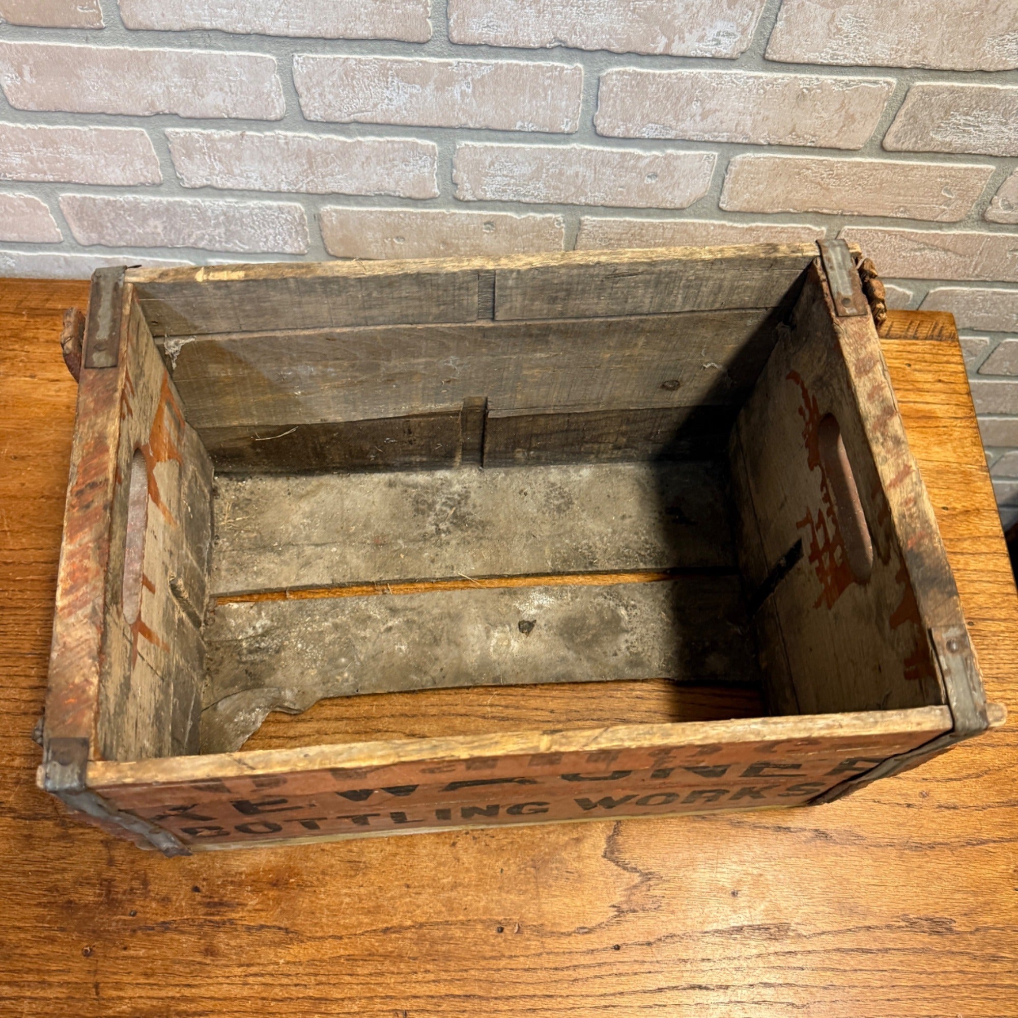 1930s Kewaunee Bottling Works Wisconsin orange Crush Wooden Case Crate Soda
