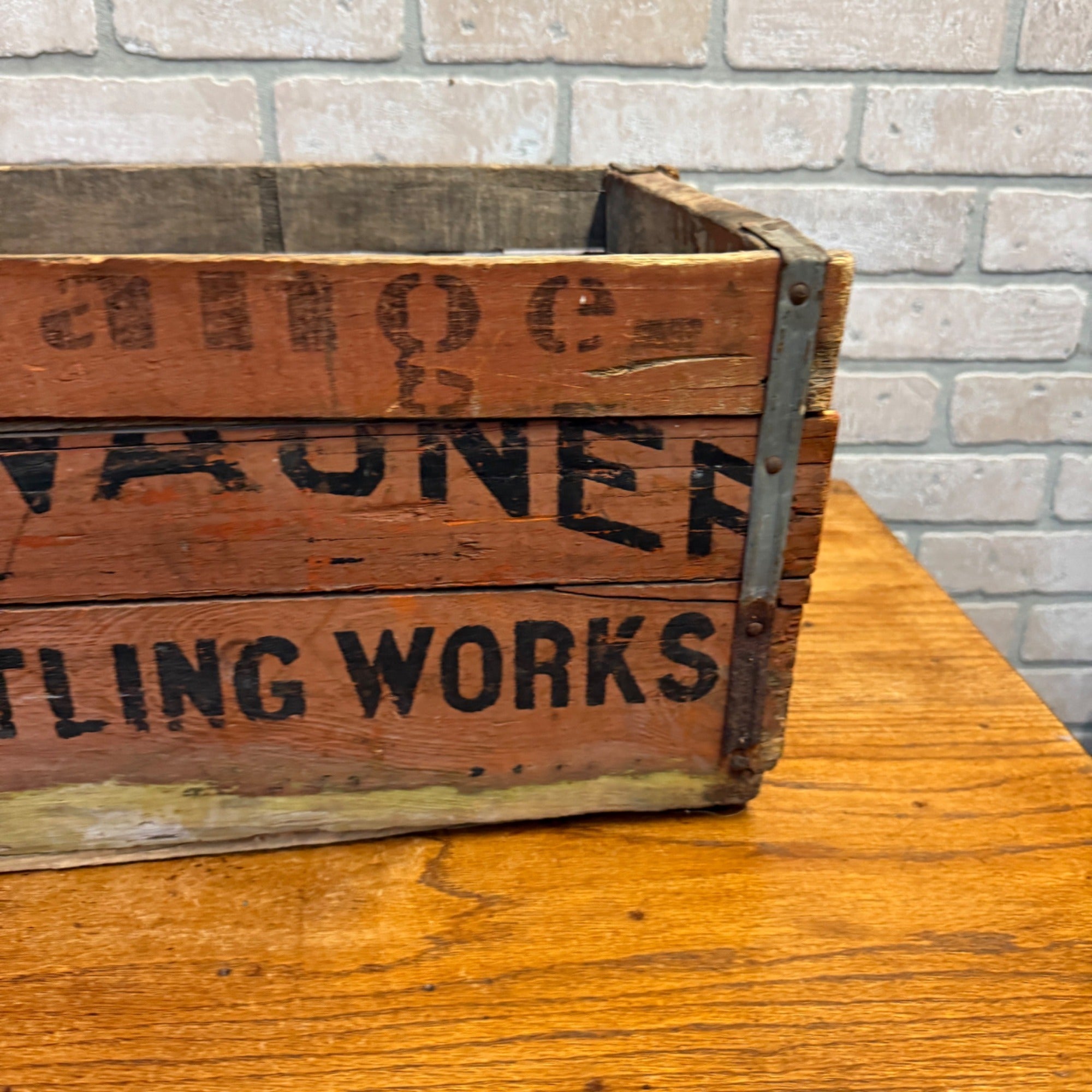 1930s Kewaunee Bottling Works Wisconsin orange Crush Wooden Case Crate Soda