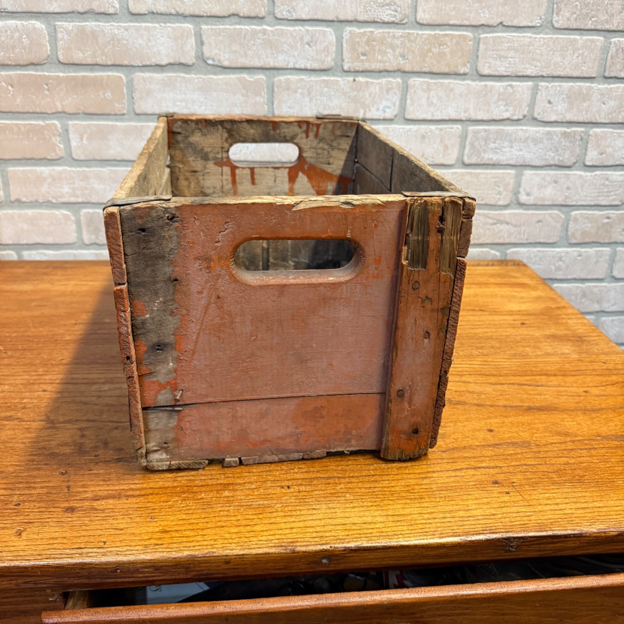 1930s Kewaunee Bottling Works Wisconsin orange Crush Wooden Case Crate Soda