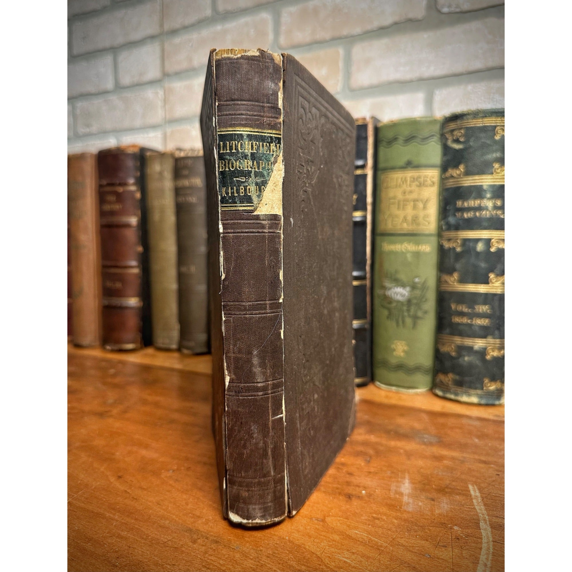 Antique 1851 "Biographical History of Litchfield Conneticut" Hardcover Book