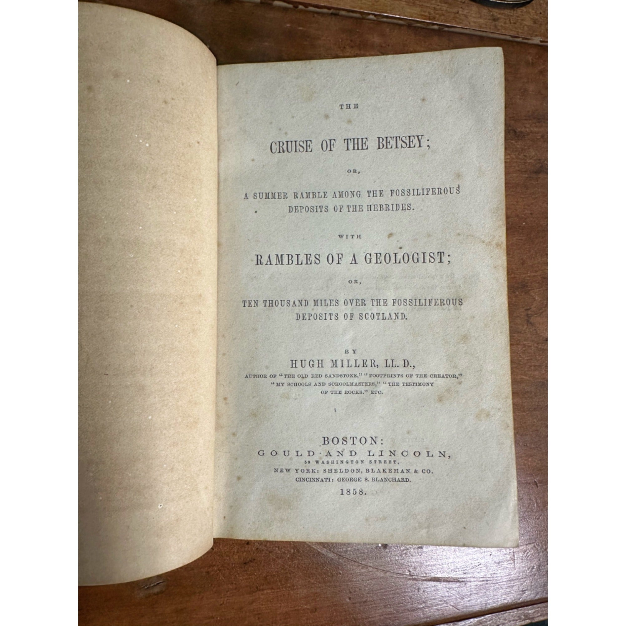 THE CRUISE OF THE BETSEY BY HUGH MILLER 1858 HC RAMBLES OF A GEOLOGIST 1ST ED