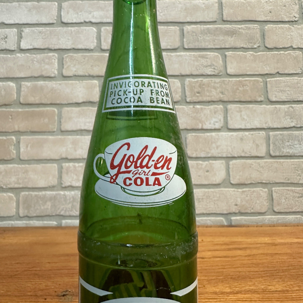 Vintage Sun Drop Golden Girl Cola 14oz Soda Bottle Scarce Green St Louis
