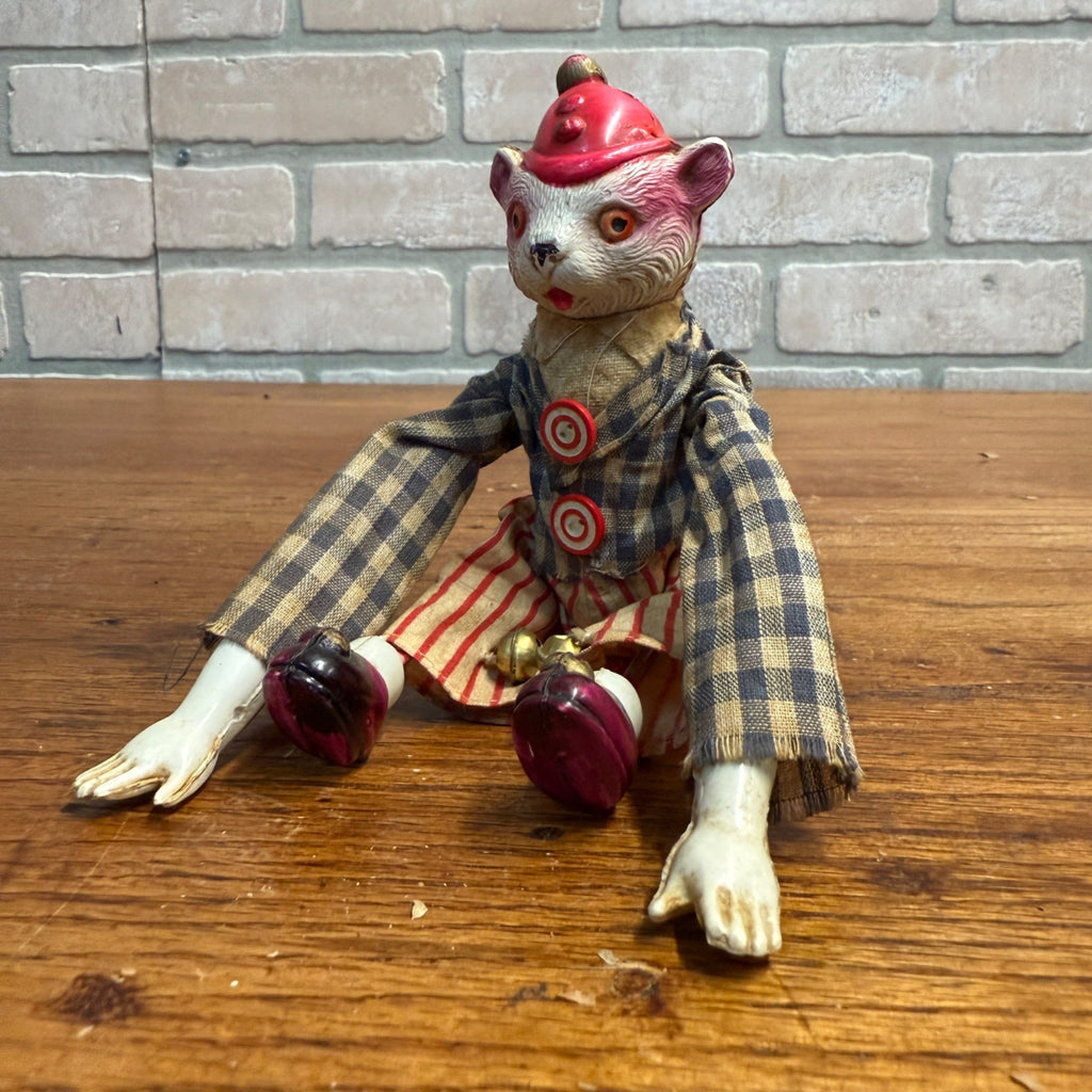 Vintage Early 1900s Windup Acrobat Bear Japan Toy - No Key - Celluloid 7"