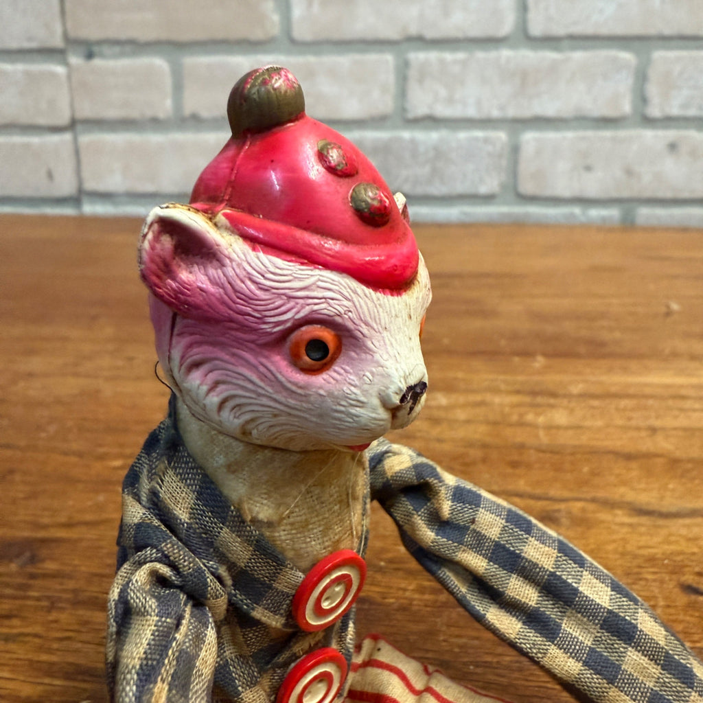 Vintage Early 1900s Windup Acrobat Bear Japan Toy - No Key - Celluloid 7"