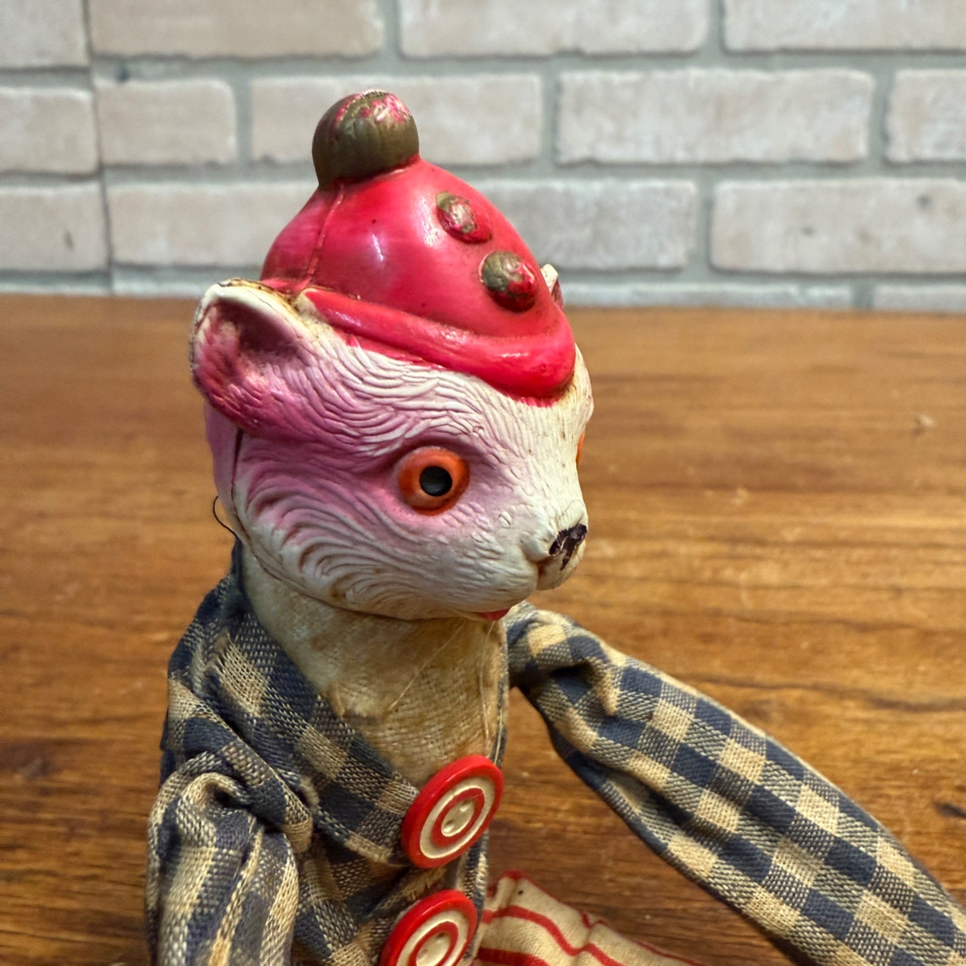 Vintage Early 1900s Windup Acrobat Bear Japan Toy - No Key - Celluloid 7"