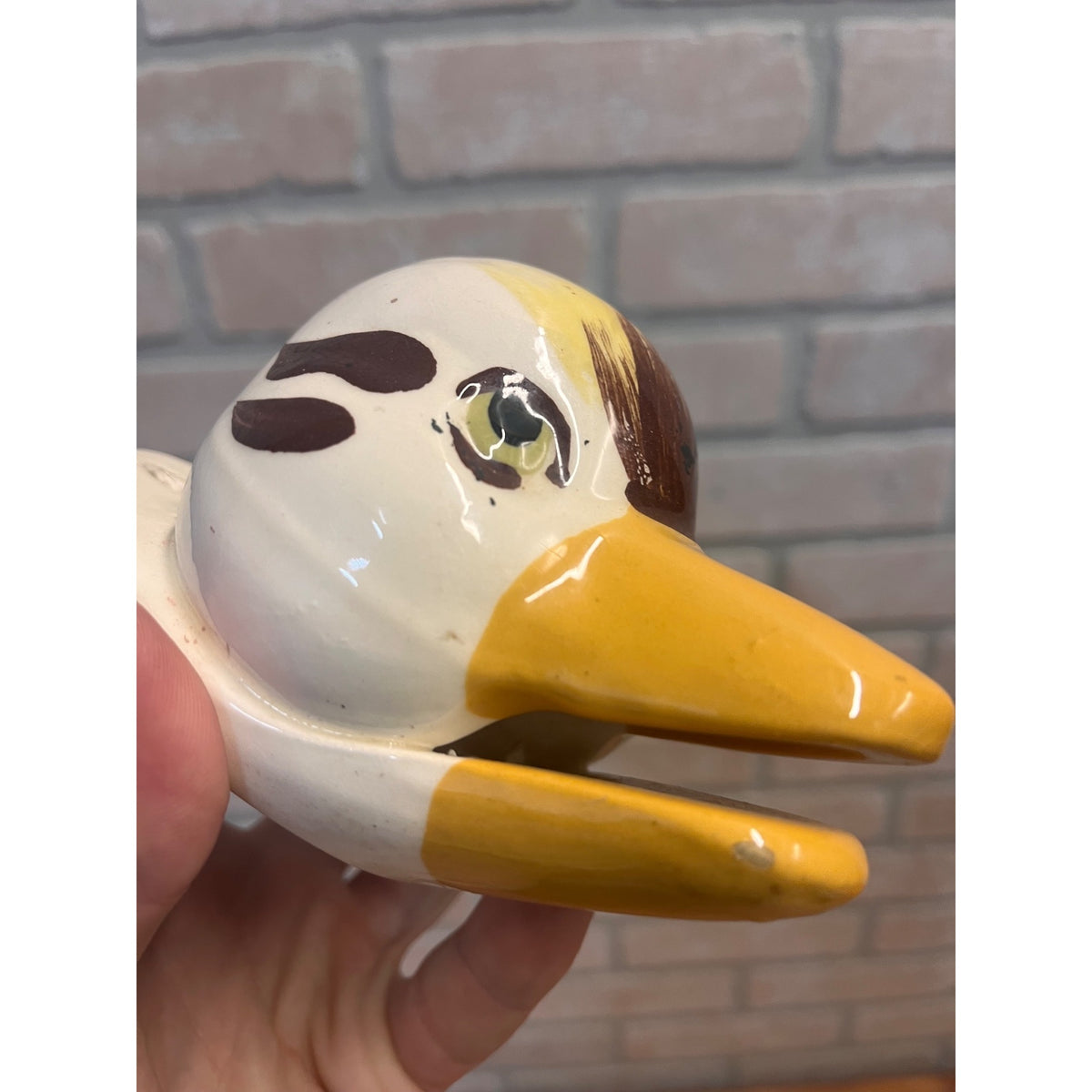 Vintage Ceramic Duck Head Towel Nibbler Holder Wall Mount 1951 Albert De Luca