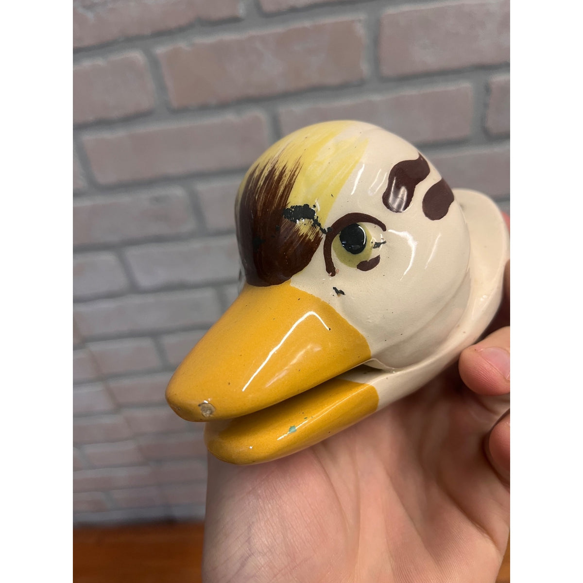Vintage Ceramic Duck Head Towel Nibbler Holder Wall Mount 1951 Albert De Luca