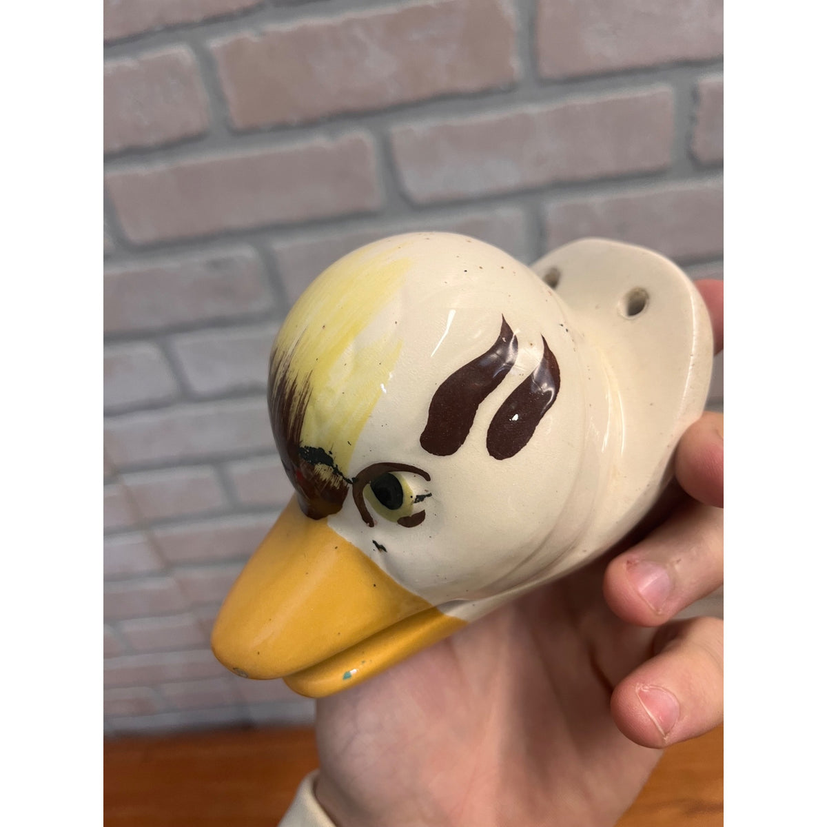 Vintage Ceramic Duck Head Towel Nibbler Holder Wall Mount 1951 Albert De Luca