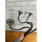 Antique Hand Forged Wrought Iron 3-Arm Candle Wall Sconce Cross Gothic Mission
