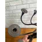 Antique Hand Forged Wrought Iron 3-Arm Candle Wall Sconce Cross Gothic Mission
