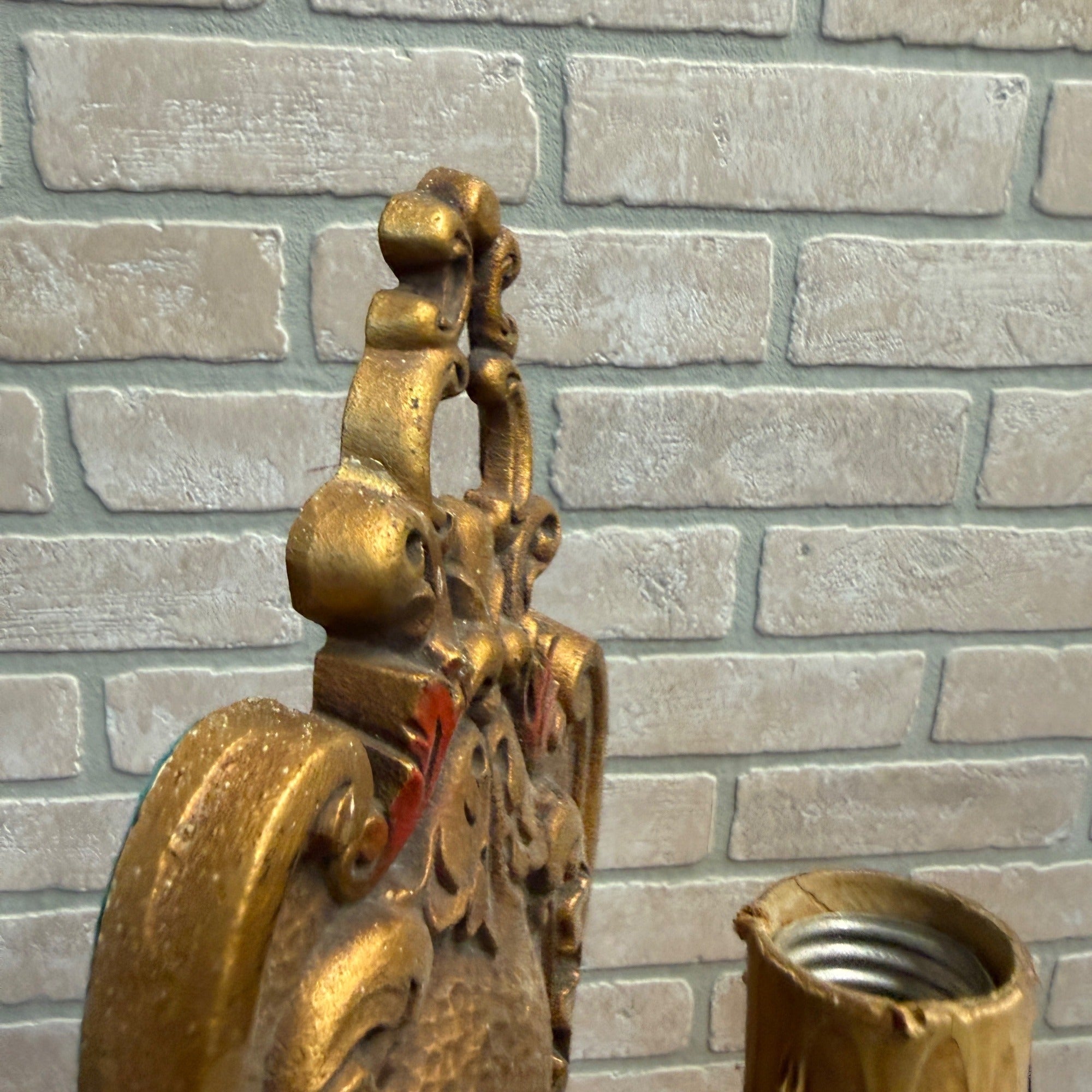 Antique Art Nouveau Victorian Wall Sconce Pair Light Fixtures Cast Iron Ornate