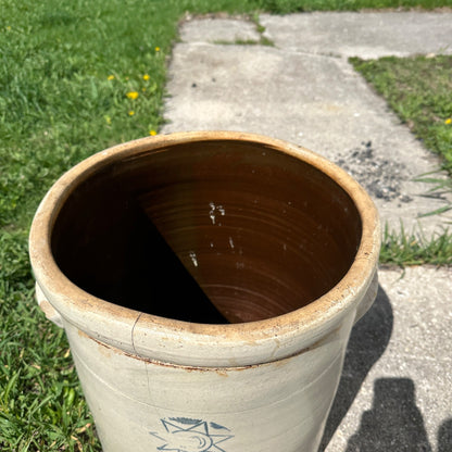 Large 10 Gallon Stoneware Crock Cracked - AS-IS